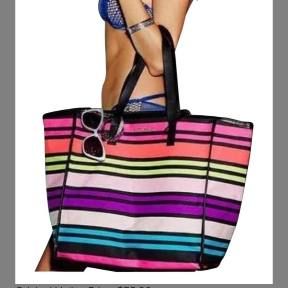Victoria’s Secret Getaway Rainbow Stripe Tote